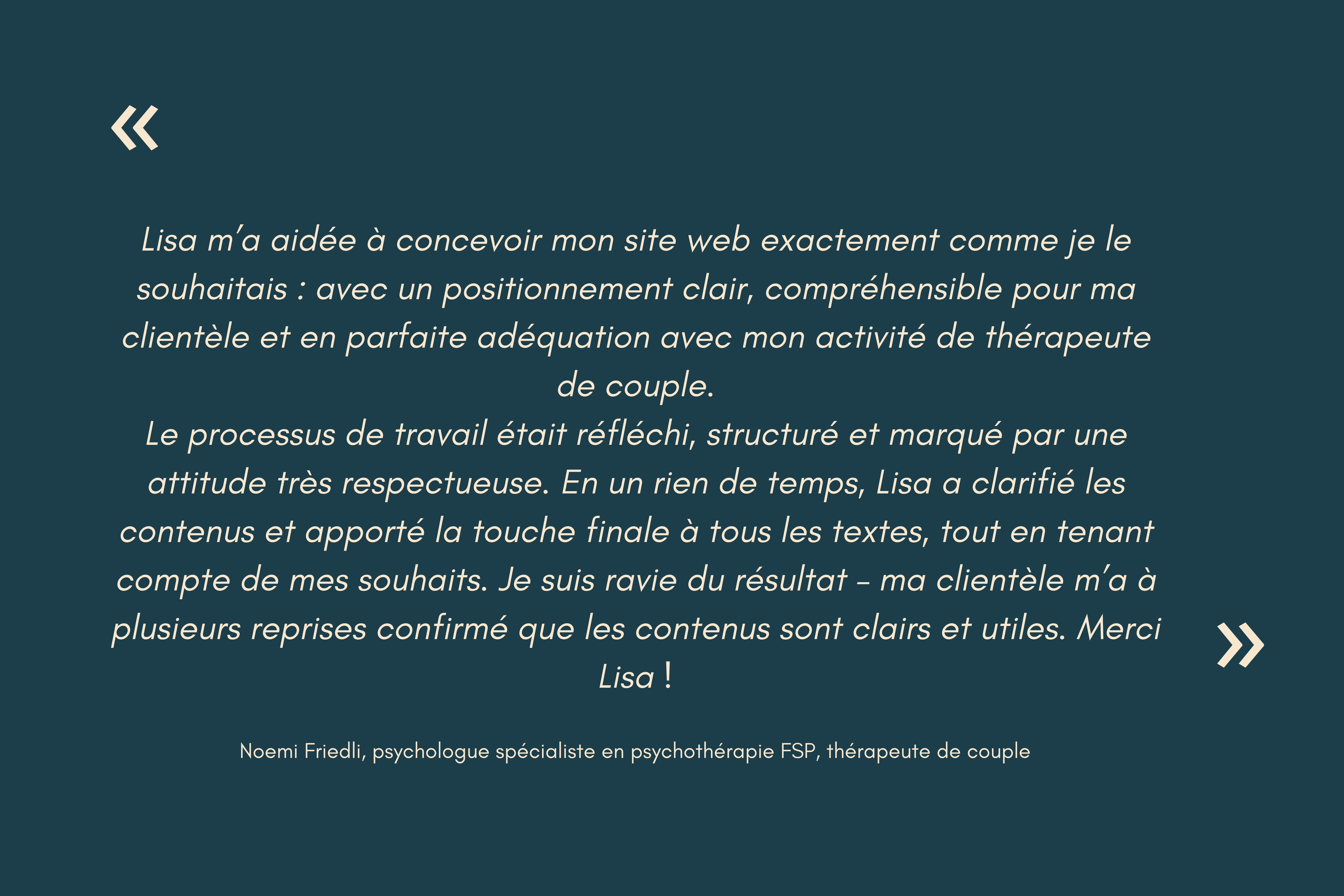 Testimonial Noemi Friedli